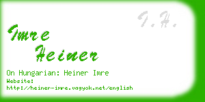 imre heiner business card